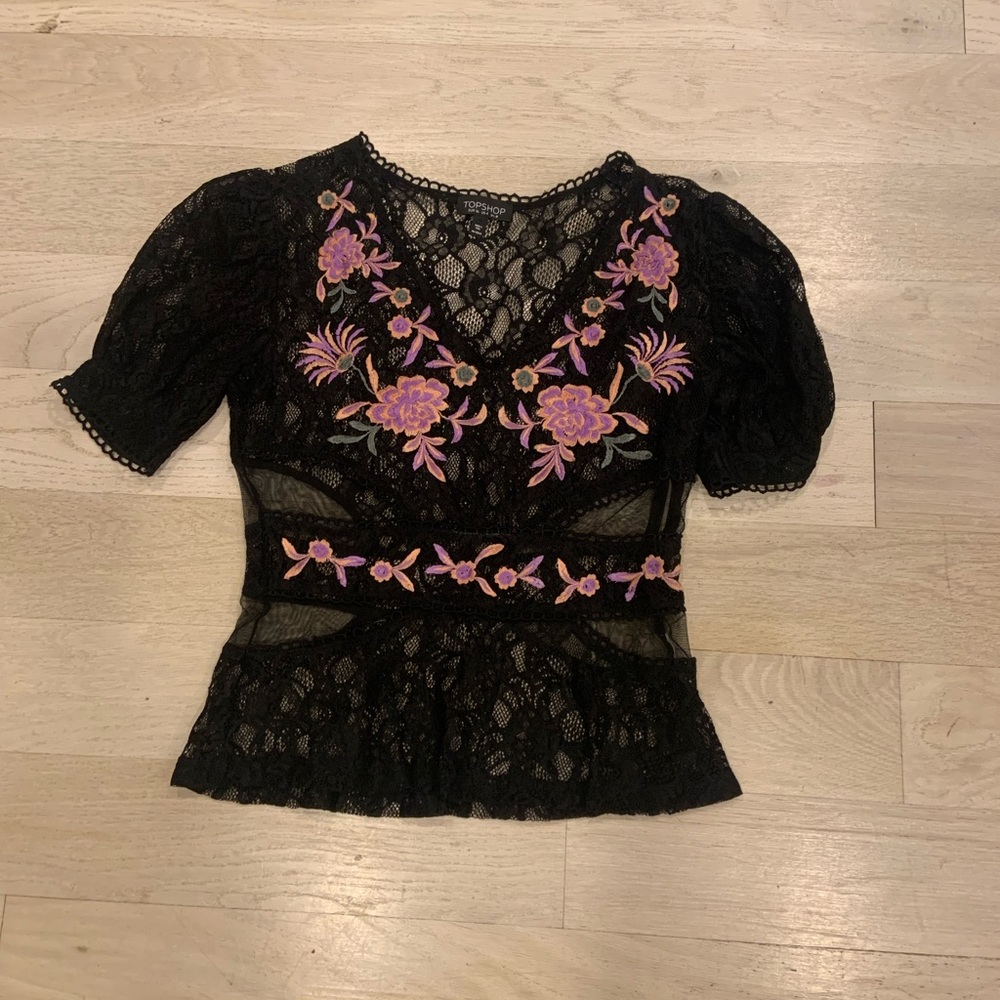 Black lace blouse